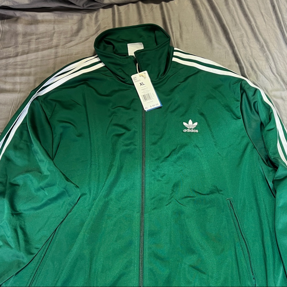Adidas Men's Emerald Green Track Jacket
